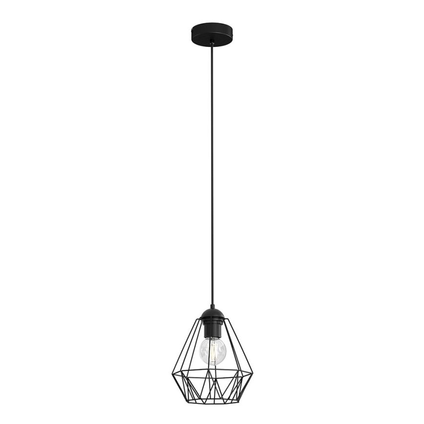 Ljuskrona med upphängningsrem BERGEN 1xE27/60W/230V svart