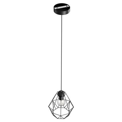 Ljuskrona med upphängningsrem BERGEN 1xE27/60W/230V svart
