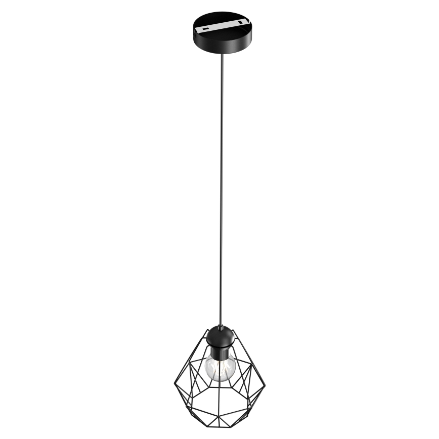 Ljuskrona med upphängningsrem BERGEN 1xE27/60W/230V svart