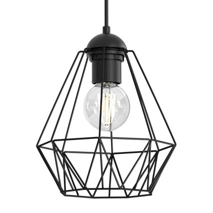Ljuskrona med upphängningsrem BERGEN 3xE27/60W/230V svart