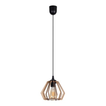 Ljuskrona med upphängningsrem  BERGO 1xE27/60W/230V svart 