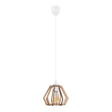 Ljuskrona med upphängningsrem  BERGO 1xE27/60W/230V vit 