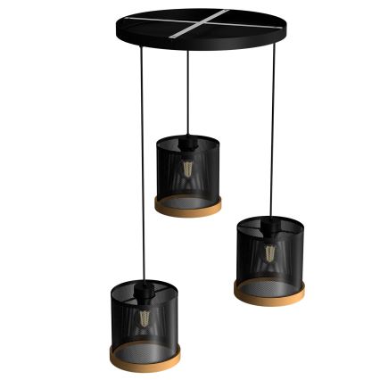 Ljuskrona med upphängningsrem BERIL 3xE27/60W/230V