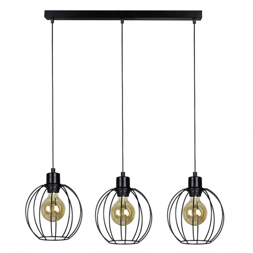 Ljuskrona med upphängningsrem BERIS 3xE27/60W/230V - FSC-certifierad