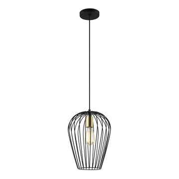 Ljuskrona med upphängningsrem BLANCHE 1xE27/11W/230V svart