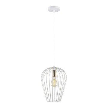 Ljuskrona med upphängningsrem BLANCHE 1xE27/11W/230V vit