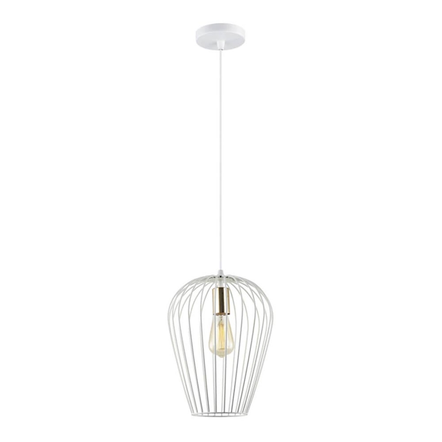 Ljuskrona med upphängningsrem BLANCHE 1xE27/11W/230V vit