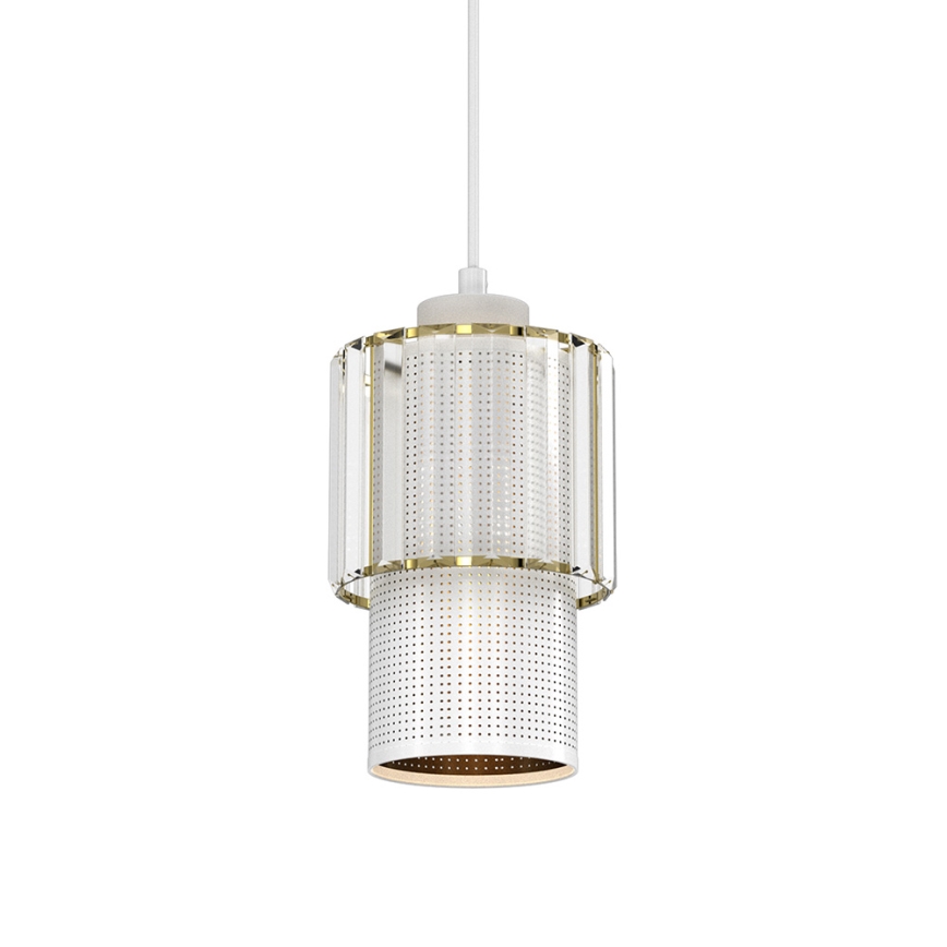Ljuskrona med upphängningsrem BLANCO 1xE27/60W/230V vit