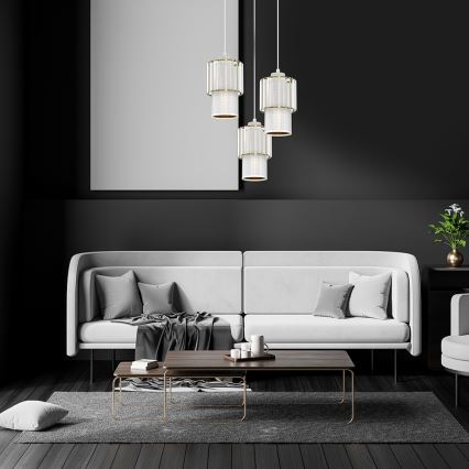 Ljuskrona med upphängningsrem BLANCO 3xE27/60W/230V vit