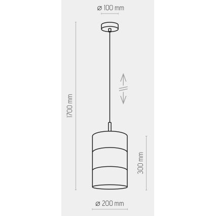 Ljusskrona med upphängningsrem  BOGART 1xE27/15W/230V vit /gyllene 