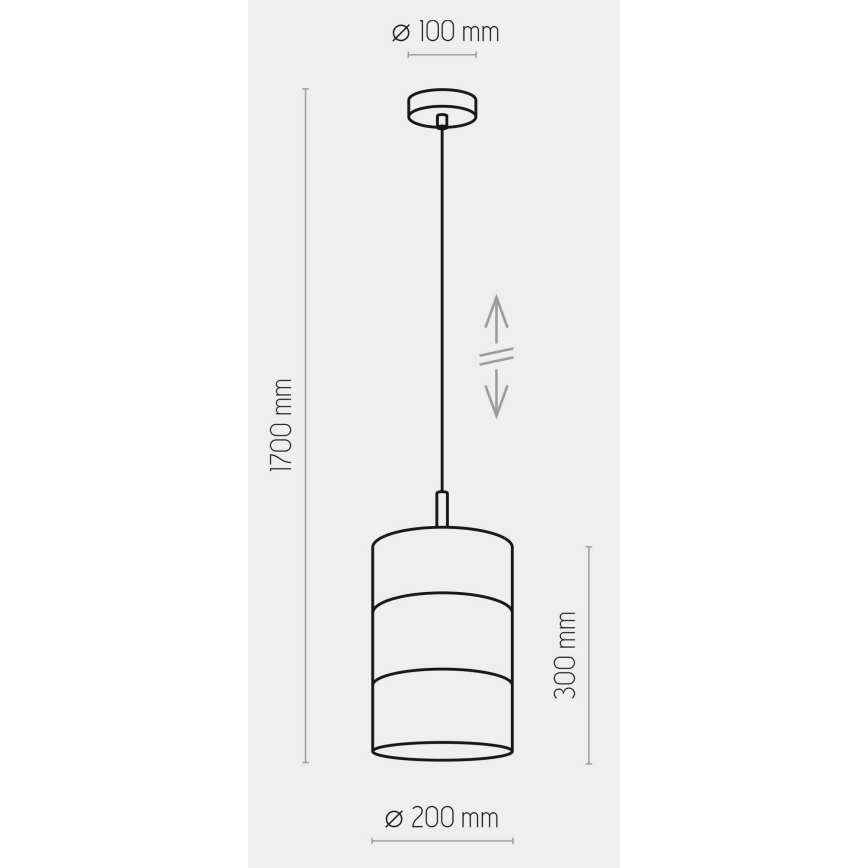 Ljusskrona med upphängningsrem  BOGART 1xE27/15W/230V vit /gyllene 
