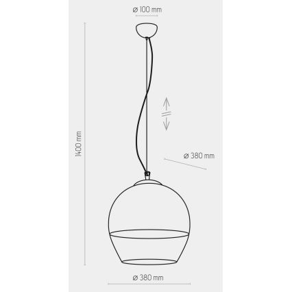 Ljusskrona med upphängningsrem  BOULETTE 1xE27/60W/230V