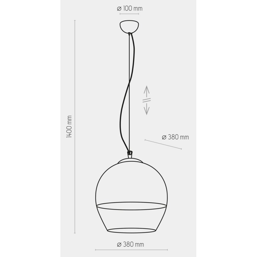 Ljusskrona med upphängningsrem  BOULETTE 1xE27/60W/230V