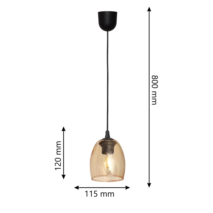 Ljuskrona med upphängningsrem BRILLANT 1xE27/15W/230V beige