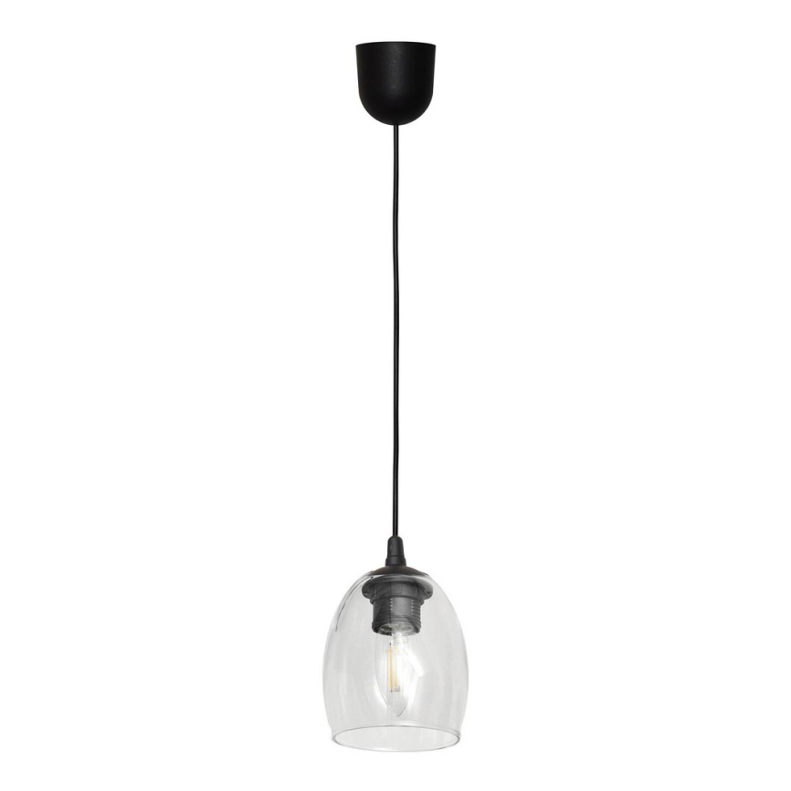 Ljuskrona med upphängningsrem BRILLANT 1xE27/15W/230V genomskinlig