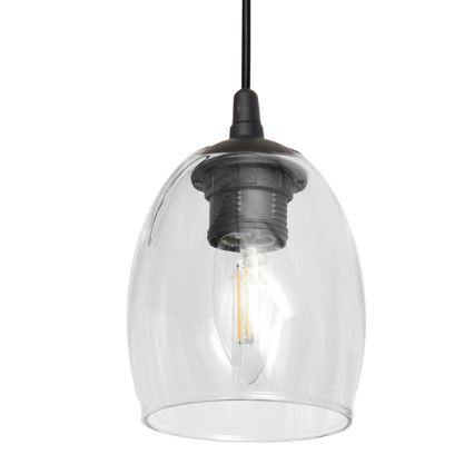 Ljuskrona med upphängningsrem BRILLANT 1xE27/15W/230V genomskinlig