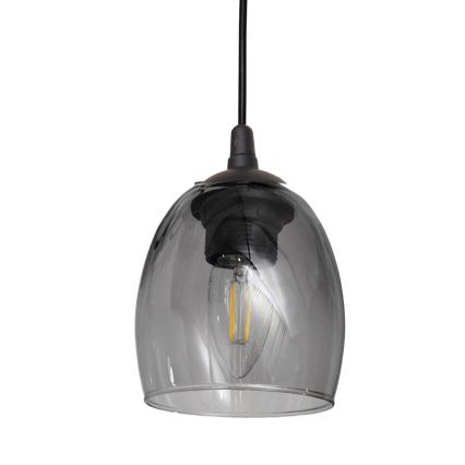 Ljuskrona med upphängningsrem BRILLANT 1xE27/15W/230V grå