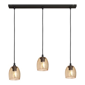 Ljuskrona med upphängningsrem BRILLANT 3xE27/15W/230V beige