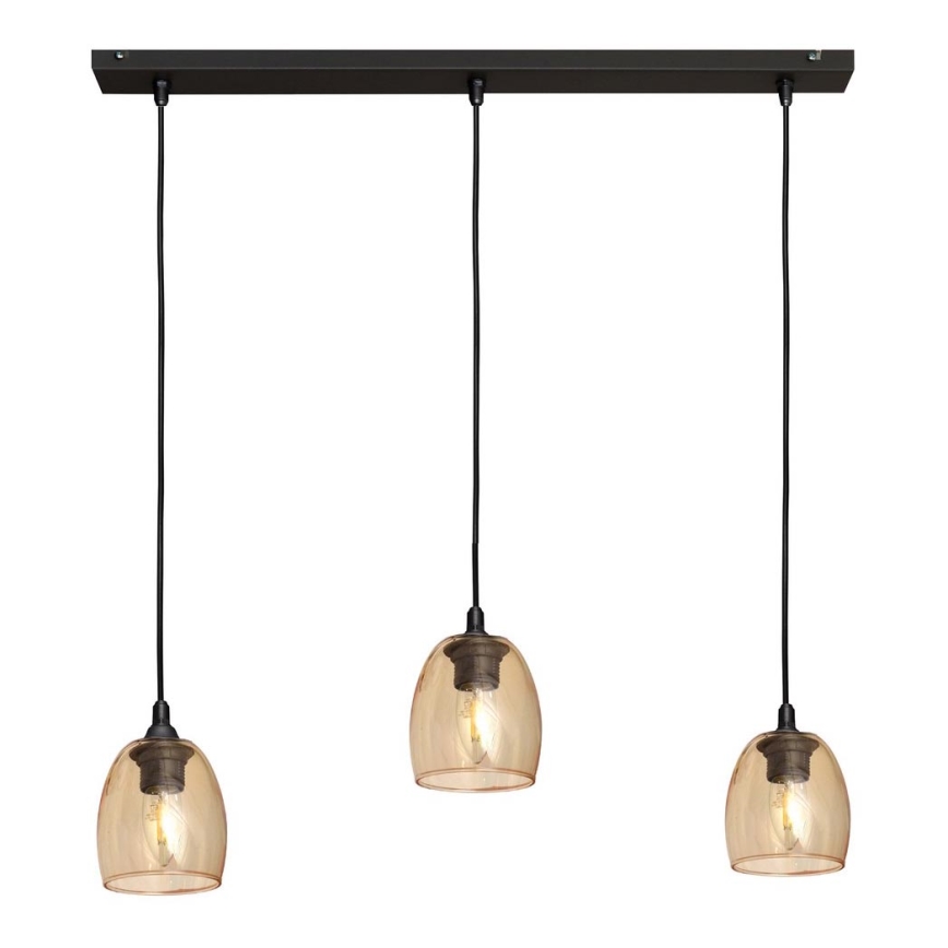 Ljuskrona med upphängningsrem BRILLANT 3xE27/15W/230V beige
