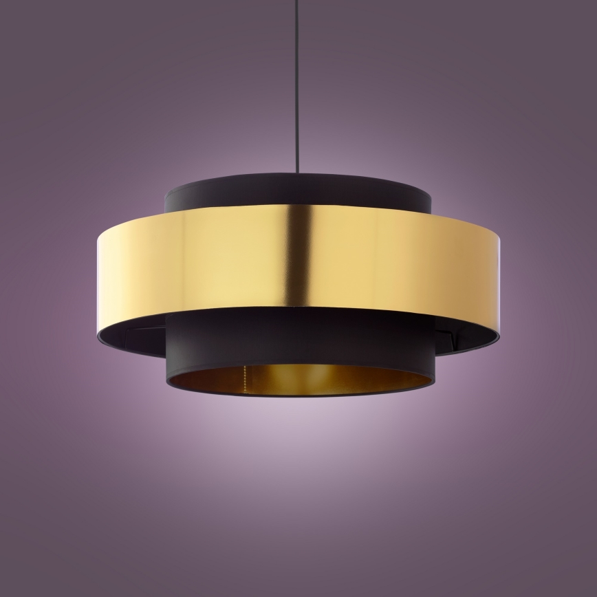 Ljusskrona med upphängningsrem  CALISTO 1xE27/25W/230V gyllene /svart 