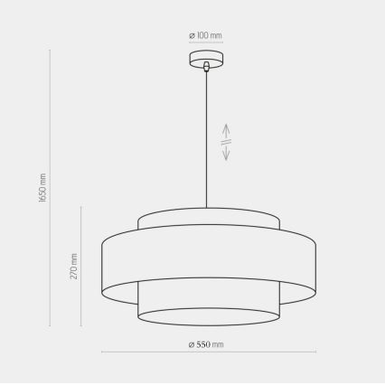 Ljusskrona med upphängningsrem  CALISTO 1xE27/25W/230V gyllene /svart 