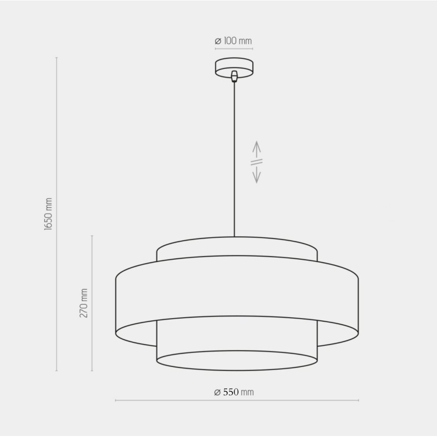 Ljusskrona med upphängningsrem  CALISTO 1xE27/25W/230V gyllene /svart 