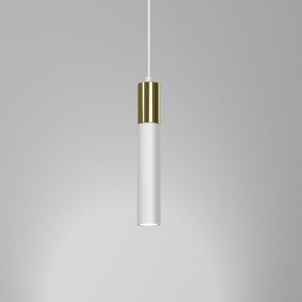 Ljuskrona med upphängningsrem CASSA 1xGU10/8W/230V vit/gyllene
