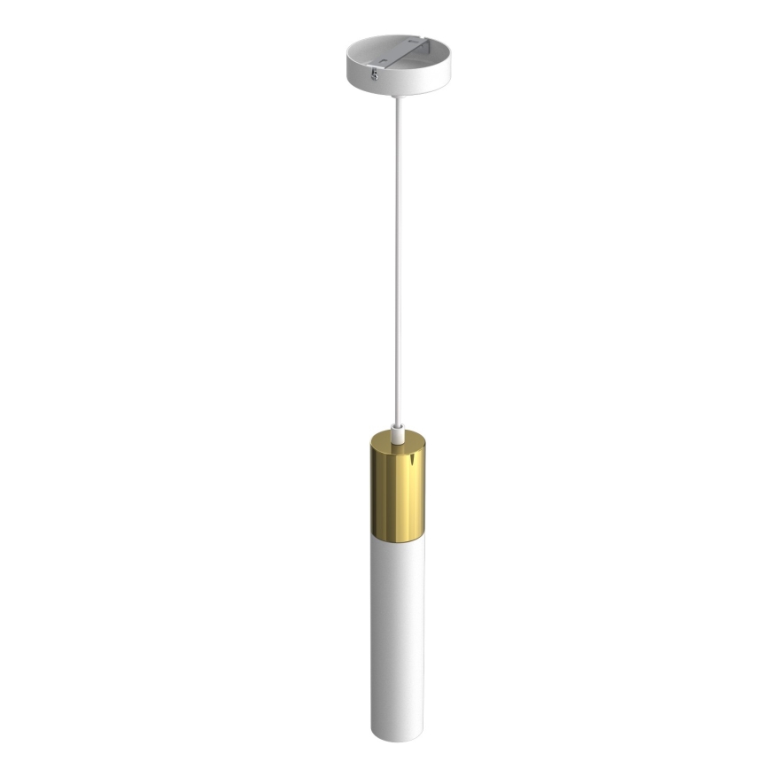 Ljuskrona med upphängningsrem CASSA 1xGU10/8W/230V vit/gyllene