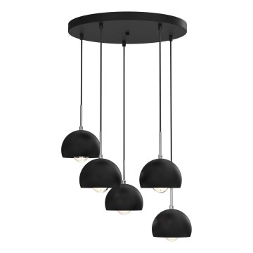 Ljuskrona med upphängningsrem COOL 5xE27/60W/230V svart
