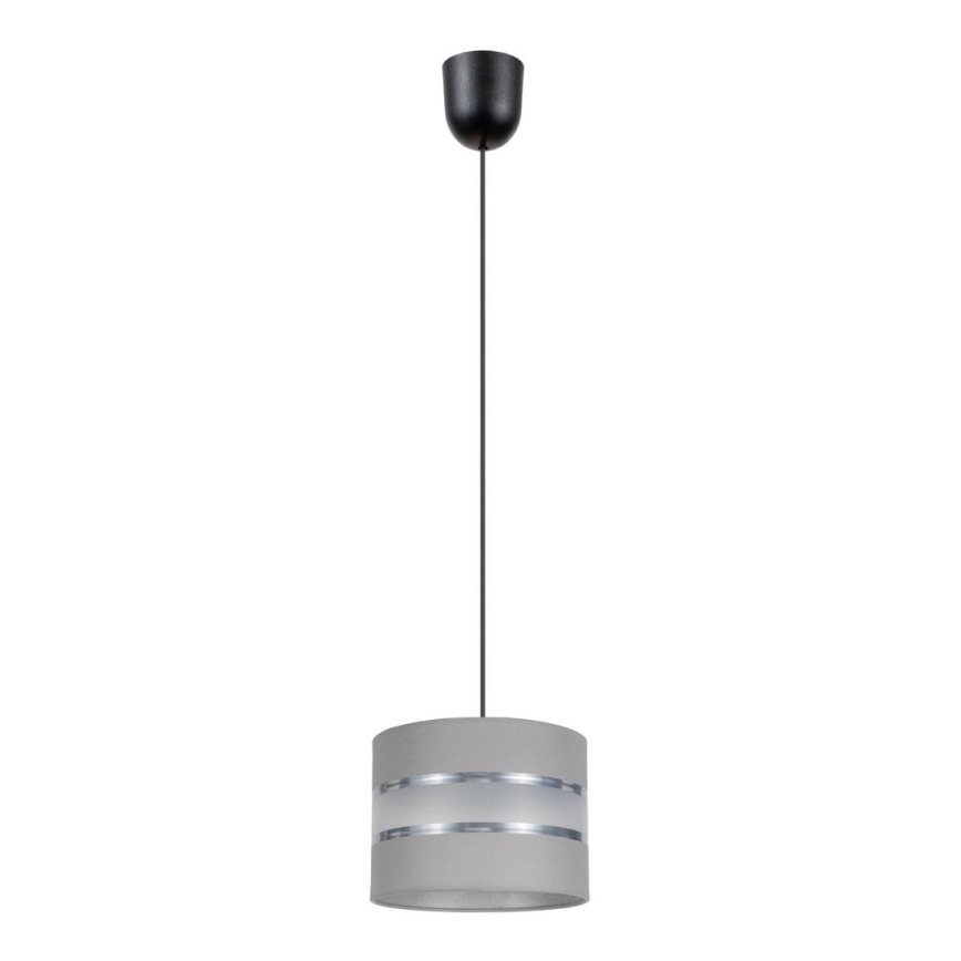 Ljuskrona med upphängningsrem CORAL 1xE27/60W/230V d. 20 cm grå