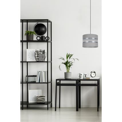Ljuskrona med upphängningsrem CORAL 1xE27/60W/230V d. 20 cm grå