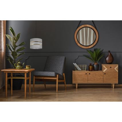 Ljuskrona med upphängningsrem CORAL 1xE27/60W/230V d. 20 cm grå