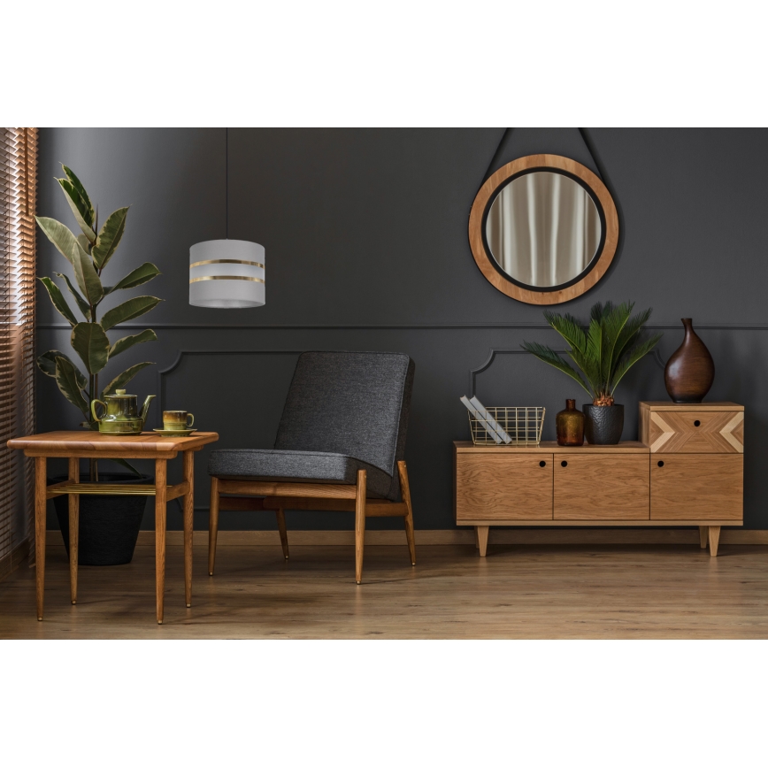 Ljuskrona med upphängningsrem CORAL 1xE27/60W/230V d. 20 cm grå