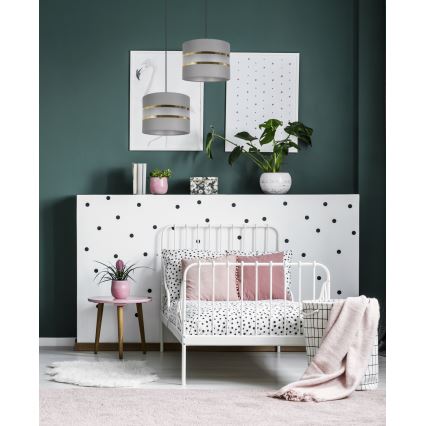 Ljuskrona med upphängningsrem CORAL 1xE27/60W/230V d. 20 cm grå