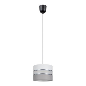 Ljuskrona med upphängningsrem CORAL 1xE27/60W/230V d. 20 cm vit/grå