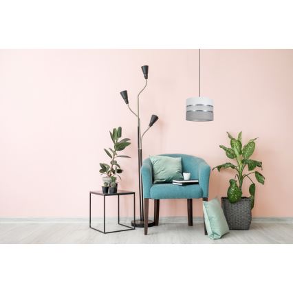 Ljuskrona med upphängningsrem CORAL 1xE27/60W/230V d. 20 cm vit/grå