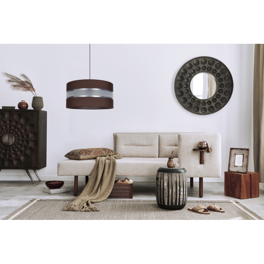 Ljuskrona med upphängningsrem CORAL 1xE27/60W/230V d. 40 cm brun