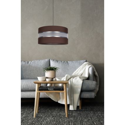 Ljuskrona med upphängningsrem CORAL 1xE27/60W/230V d. 40 cm brun
