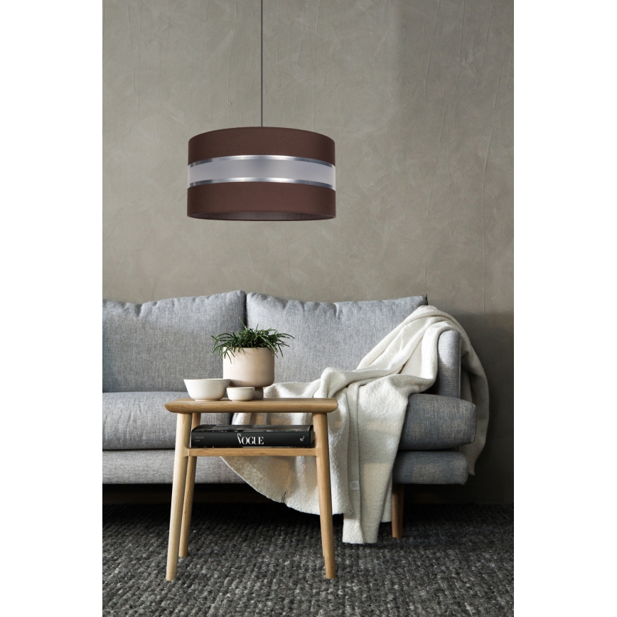 Ljuskrona med upphängningsrem CORAL 1xE27/60W/230V d. 40 cm brun