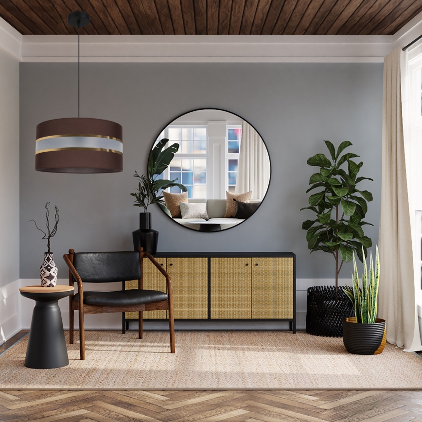 Ljuskrona med upphängningsrem CORAL 1xE27/60W/230V d. 40 cm brun