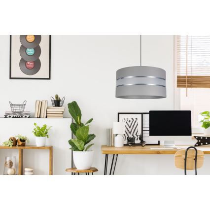 Ljuskrona med upphängningsrem CORAL 1xE27/60W/230V d. 40 cm grå