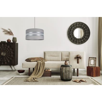 Ljuskrona med upphängningsrem CORAL 1xE27/60W/230V d. 40 cm grå