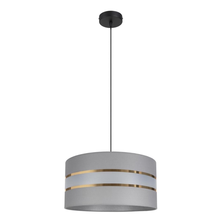 Ljuskrona med upphängningsrem CORAL 1xE27/60W/230V d. 40 cm grå