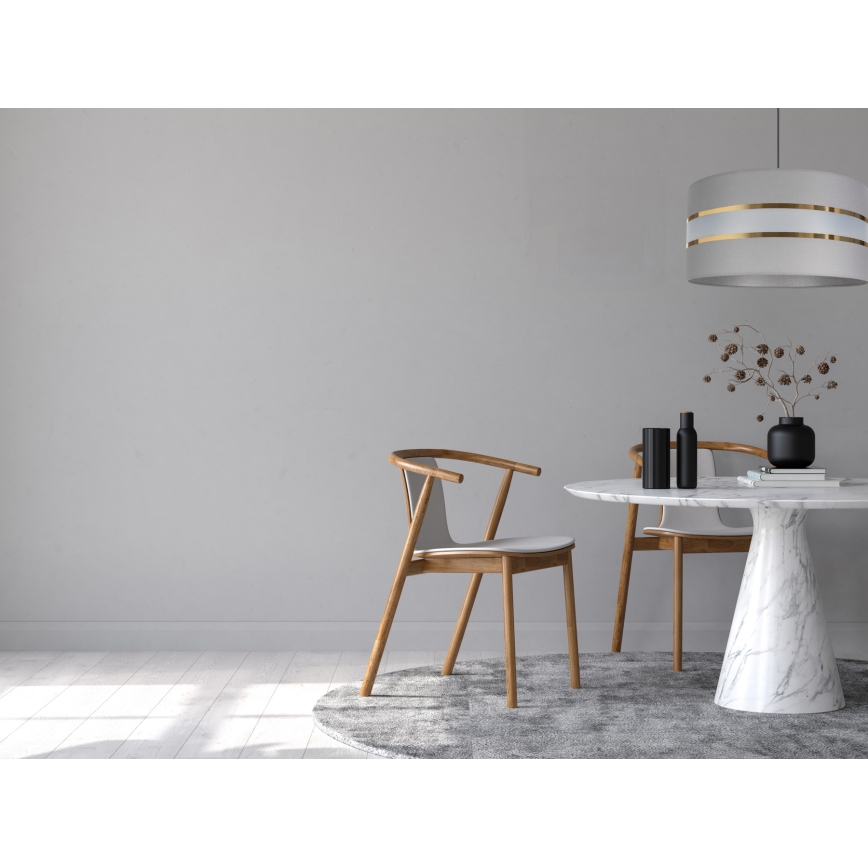 Ljuskrona med upphängningsrem CORAL 1xE27/60W/230V d. 40 cm grå