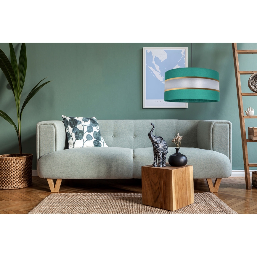 Ljuskrona med upphängningsrem CORAL 1xE27/60W/230V d. 40 cm grön
