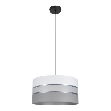 Ljuskrona med upphängningsrem CORAL 1xE27/60W/230V d. 40 cm vit/grå