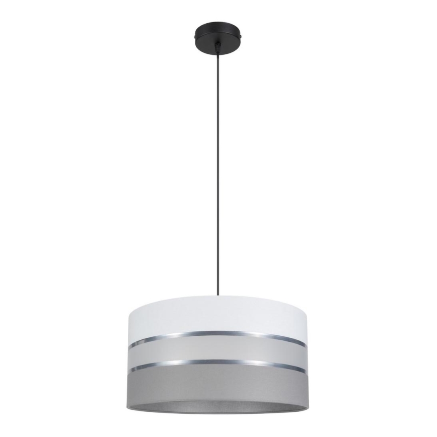 Ljuskrona med upphängningsrem CORAL 1xE27/60W/230V d. 40 cm vit/grå