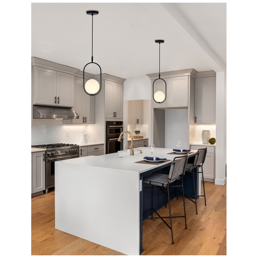 Ljuskrona med upphängningsrem CORDEL 1xG9/28W/230V svart