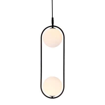 Ljuskrona med upphängningsrem CORDEL 2xG9/28W/230V svart