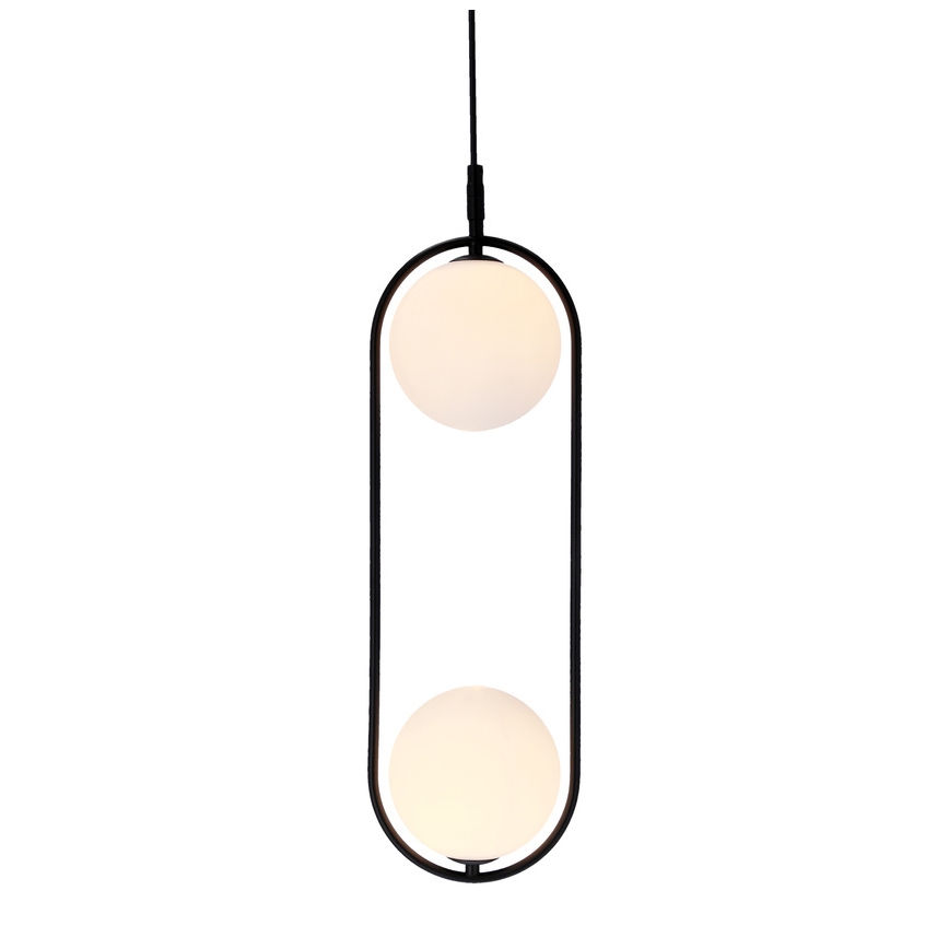 Ljuskrona med upphängningsrem CORDEL 2xG9/28W/230V svart